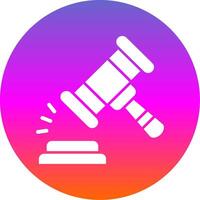 Gavel Glyph Gradient Circle Icon vector