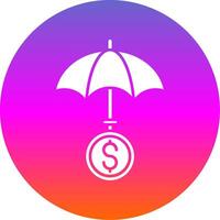 Umbrella Glyph Gradient Circle Icon vector