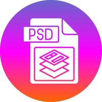 Psd file format Glyph Gradient Circle Icon vector