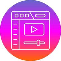 Video player Glyph Gradient Circle Icon vector