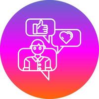 Social engagement Glyph Gradient Circle Icon vector