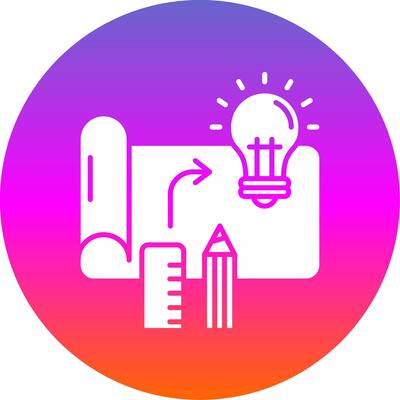 Design process Glyph Gradient Circle Icon