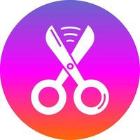 Scissors Glyph Gradient Circle Icon vector