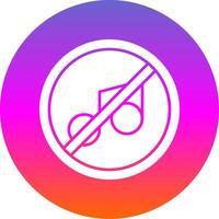 No music Glyph Gradient Circle Icon vector