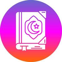 Quran Glyph Gradient Circle Icon vector