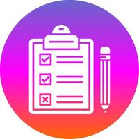 Task Glyph Gradient Circle Icon vector