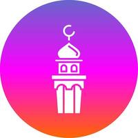 Minaret Glyph Gradient Circle Icon vector