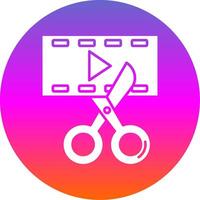 Video editor Glyph Gradient Circle Icon vector