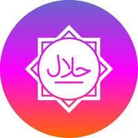 Halal Glyph Gradient Circle Icon vector