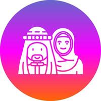 Muslim Glyph Gradient Circle Icon vector