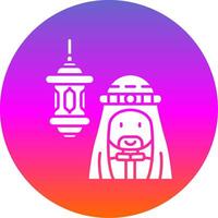 Arabic Glyph Gradient Circle Icon vector