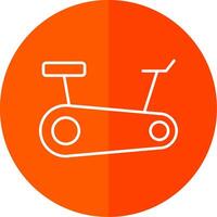 Stationary Bike Line Red Circle Icon vector