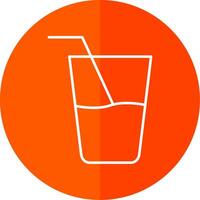 Fresh Juice Line Red Circle Icon vector