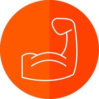 Muscle Line Red Circle Icon vector