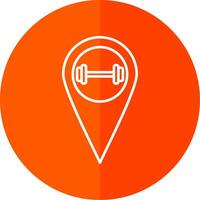 Gym Location Line Red Circle Icon vector