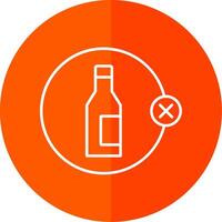 No alcohol línea rojo circulo icono vector