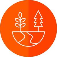 Nature Line Red Circle Icon vector