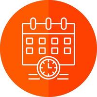 Schedule Line Red Circle Icon vector