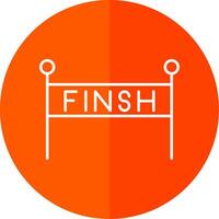 Finish Line Line Red Circle Icon vector