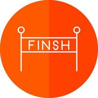 Finish Line Line Red Circle Icon vector