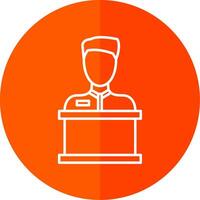 Reception Line Red Circle Icon vector