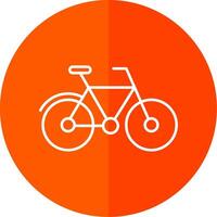 bicicleta línea rojo circulo icono vector