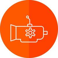 Gearbox Line Red Circle Icon vector