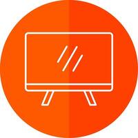 Television Line Red Circle Icon vector