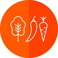 Vegetables Line Red Circle Icon vector