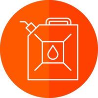 Gas Can Line Red Circle Icon vector