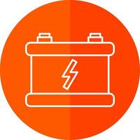Car Battery Line Red Circle Icon vector