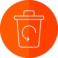 Trash Bin Line Red Circle Icon vector