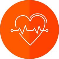 Heart Rate Line Red Circle Icon vector