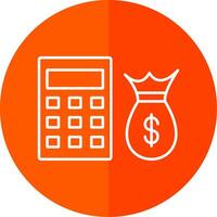 contabilidad línea rojo circulo icono vector