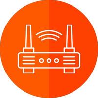 Wifi Router Line Red Circle Icon vector