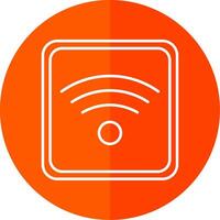 Wifi Line Red Circle Icon vector