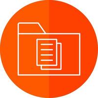 Documents Line Red Circle Icon vector