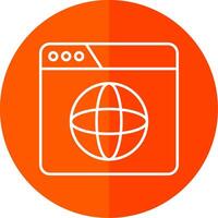 Website Line Red Circle Icon vector