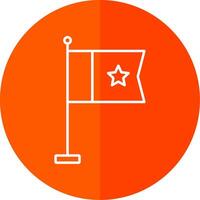 Flag Line Red Circle Icon vector