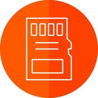 Sd Card Line Red Circle Icon vector