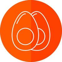 Boiled Egg Line Red Circle Icon vector
