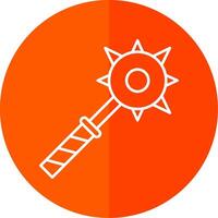 Mace Line Red Circle Icon vector