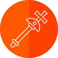 Scepter Line Red Circle Icon vector