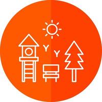Playground Line Red Circle Icon vector