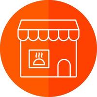 Grocery Store Line Red Circle Icon vector