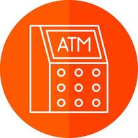 Atm Machine Line Red Circle Icon vector