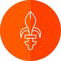 Fleur de lis Line Red Circle Icon vector
