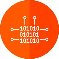 Binary Code Line Red Circle Icon vector