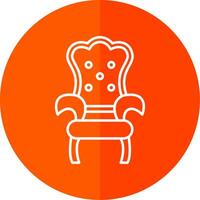 Throne Line Red Circle Icon vector