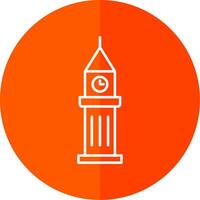 Tower Line Red Circle Icon vector